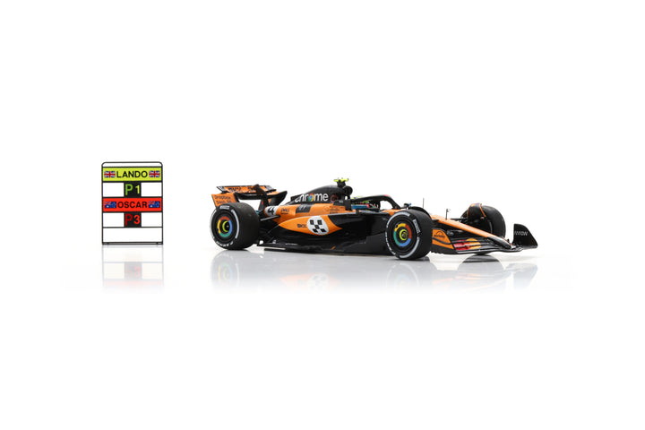 Lando Norris - McLaren MCL39 Monaco GP 2025 Winner Model Car W/ Pitboard - Spark Model