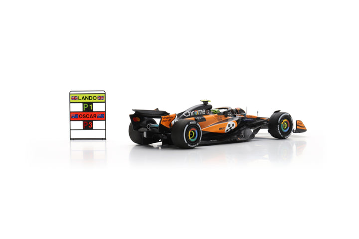 Lando Norris - McLaren MCL39 Monaco GP 2025 Winner Model Car W/ Pitboard - Spark Model