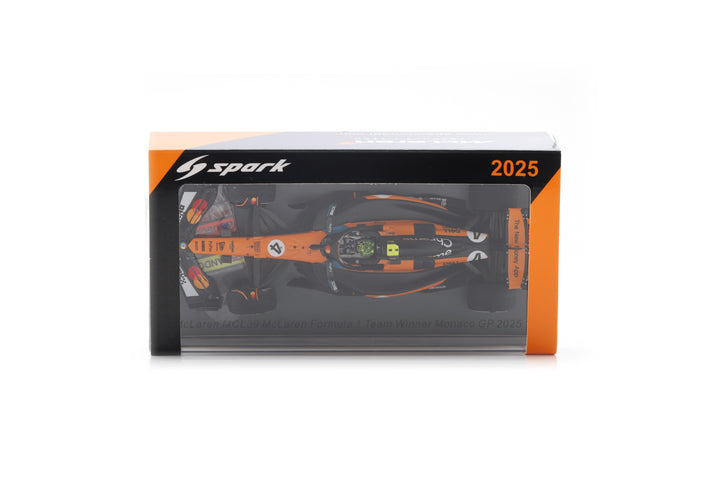 Lando Norris - McLaren MCL39 Monaco GP 2025 Winner Model Car W/ Pitboard - Spark Model
