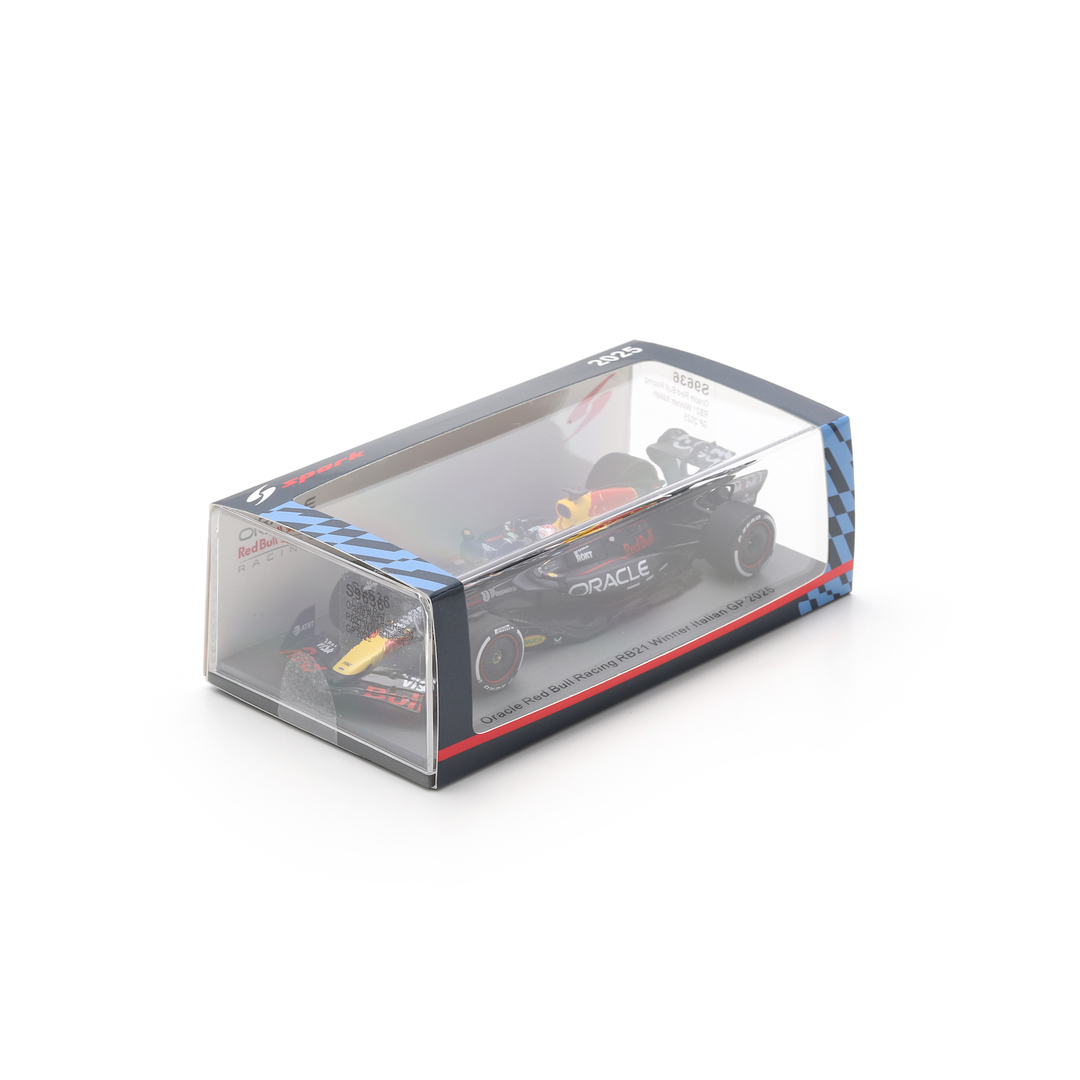 Max Verstappen Italian GP 2025 Winner Red Bull RB21 With Pitboard Model Car - Spark Model