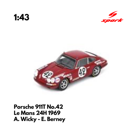 Porsche 911T No.42 Le Mans 24H 1969 - 1:43 Spark Model Car