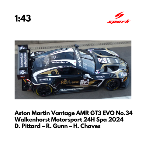 Aston Martin Vantage AMR GT3 EVO No.34 Walkenhorst Motorsport 24H Spa 2024 - Spark Model Car