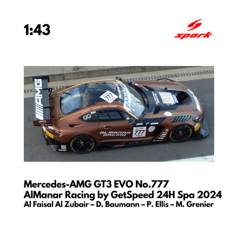 Mercedes-AMG GT3 EVO No.777 AlManar Racing by GetSpeed 24H Spa 2024 - Spark Model Car