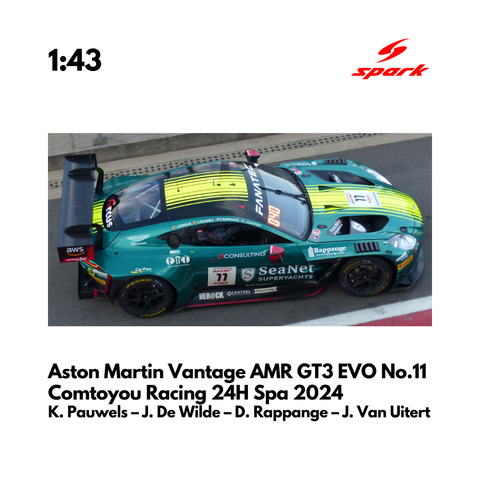 Aston Martin Vantage AMR GT3 EVO No.11 Comtoyou Racing 24H Spa 2024 - Spark Model Car