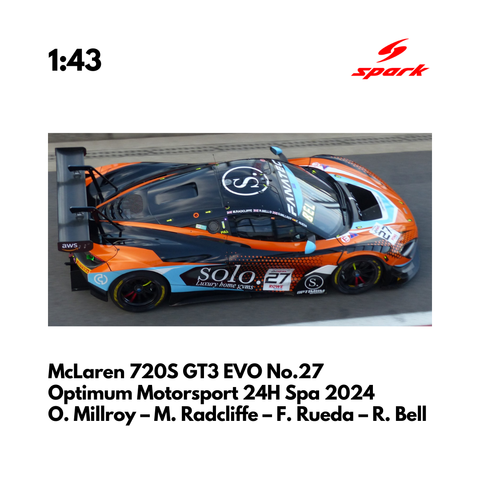 McLaren 720S GT3 EVO No.27 Optimum Motorsport 24H Spa 2024 - Spark Model Car