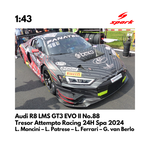 Audi R8 LMS GT3 EVO II No.88 Tresor Attempto Racing 24H Spa 2024 - Spark Model Car