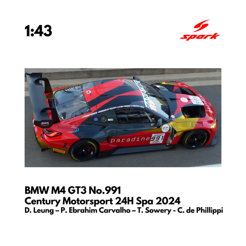 BMW M4 GT3 No.991 Century Motorsport 24H Spa 2024 - Spark Model Car