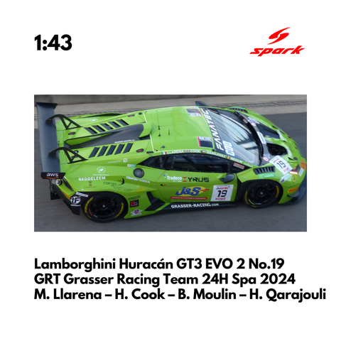 Lamborghini Huracán GT3 EVO 2 No.19 GRT Grasser Racing Team 24H Spa 2024 - Spark Model Car