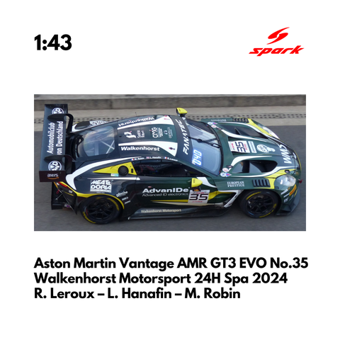 Aston Martin Vantage AMR GT3 EVO No.35 Walkenhorst Motorsport 24H Spa 2024 - Spark Model Car