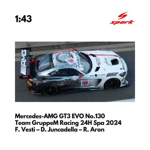 Mercedes-AMG GT3 EVO No.130 Mercedes-AMG Team GruppeM Racing 24H Spa 2024 - Spark Model Car