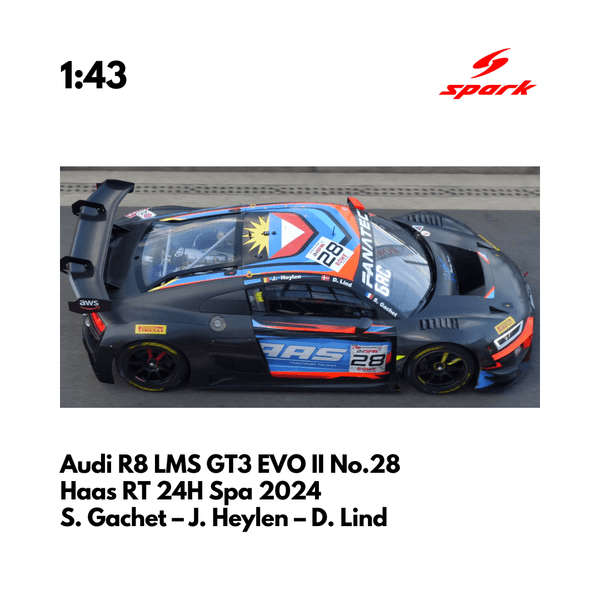 Audi R8 LMS GT3 EVO II No.28 Haas RT 24H Spa 2024 - Spark Model Car ...