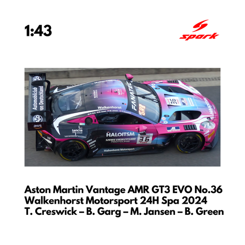 Aston Martin Vantage AMR GT3 EVO No.36 Walkenhorst Motorsport 24H Spa 2024 - Spark Model Car