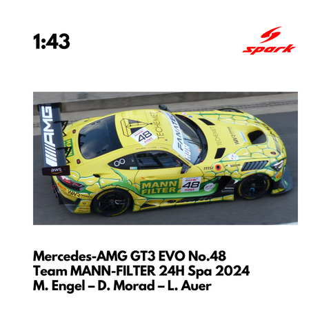 Mercedes-AMG GT3 EVO No.48 Mercedes-AMG Team MANN-FILTER 24H Spa 2024 - Spark Model Car