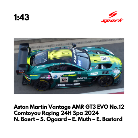 Aston Martin Vantage AMR GT3 EVO No.12 Comtoyou Racing 24H Spa 2024 - Spark Model Car