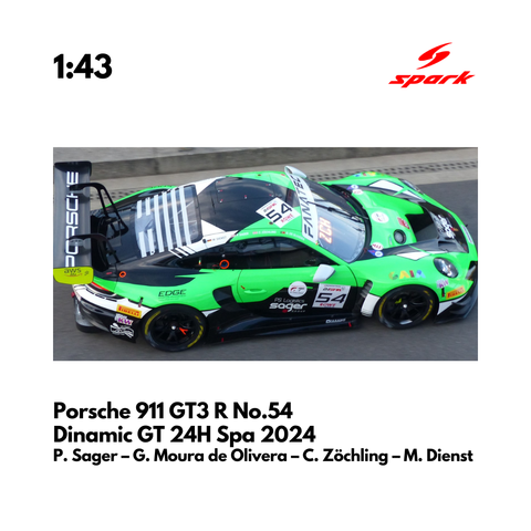 Porsche 911 GT3 R (992) No.54 Dinamic GT 24H Spa 2024 - Spark Model Car