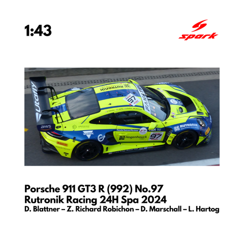 Porsche 911 GT3 R (992) No.97 Rutronik Racing 24H Spa 2024 - Spark Model Car