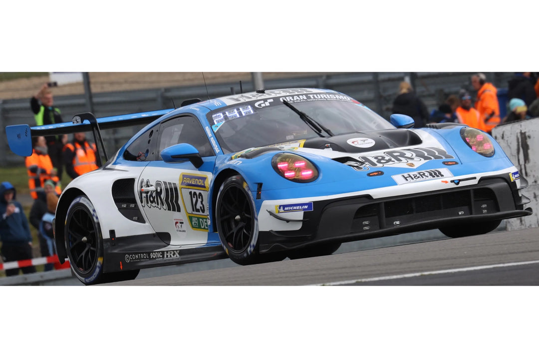 Porsche 911 GT3 R (992) Evo26 No.123 Mühlner Motorsport powered by H&amp;R 24H Nürburgring 2026 1:43 - Spark Model Car
