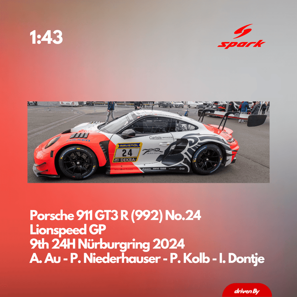ミニカー 1/43 Porsche 911 GT3 R Lionspeed GP #24 Spark 1:43 Porsche 911 GT3 R #24 9th 24h Nürburgring 2024