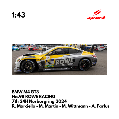 BMW M4 GT3 No.98 ROWE RACING 7th 24H Nürburgring 2024 - 1:43 Spark Model Car