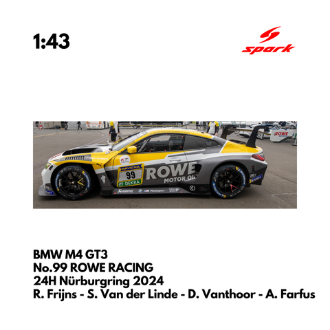 BMW M4 GT3 No.99 ROWE RACING 24H Nürburgring 2024 - 1:43 Spark Model Car