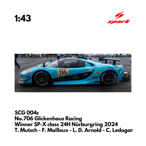 SCG 004c No.706 Glickenhaus Racing Winner SP-X class 24H Nürburgring 2024 - 1:43 Spark Model Car