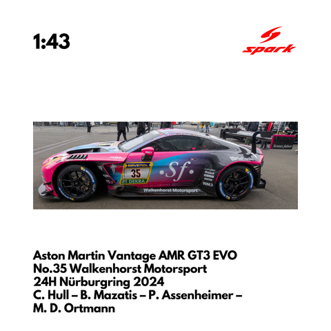 Aston Martin Vantage AMR GT3 EVO No.35 Walkenhorst Motorsport 24H Nürburgring 2024- 1:43 Spark Model Car