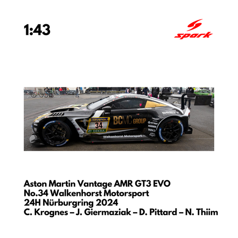 Aston Martin Vantage AMR GT3 EVO No.34 Walkenhorst Motorsport 24H Nürburgring 2024- 1:43 Spark Model Car