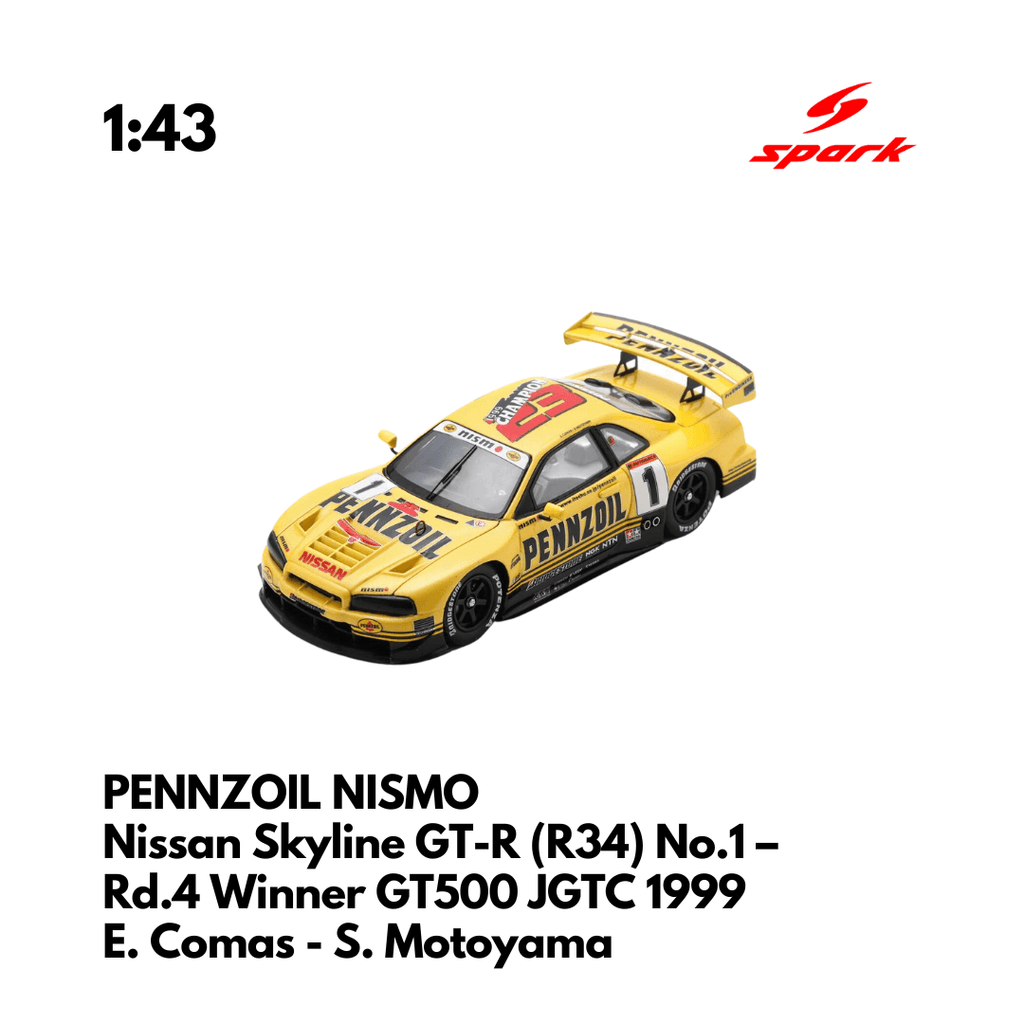 PENNZOIL NISMO Nissan Skyline GT-R (R34) No.1 – Rd.4 Winner GT500 PENNZOIL NISMO Nissan Skyline GT-R (R34) No.1 – Rd.4 Winner GT500