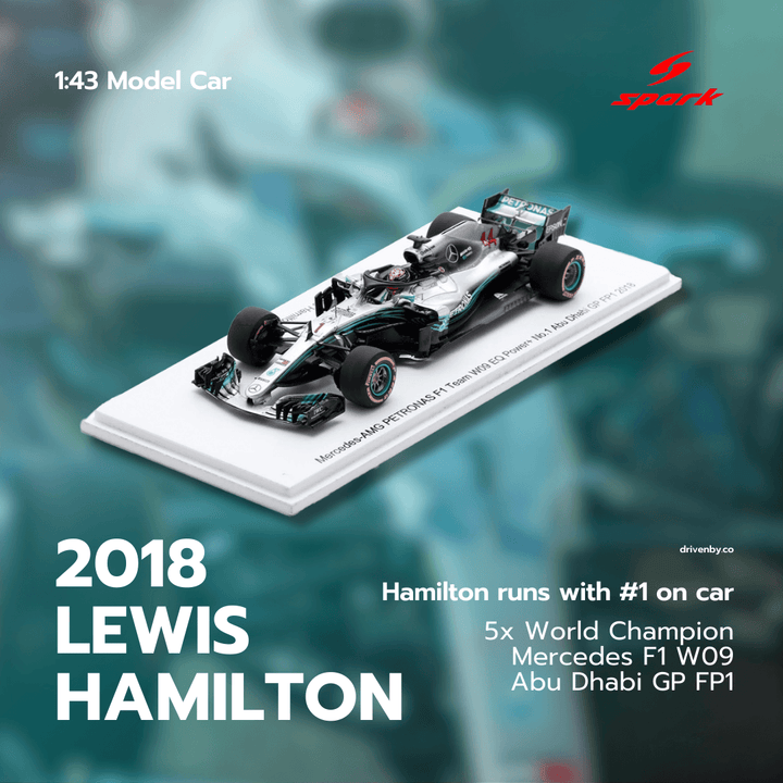 Lewis Hamilton  Abu Dhabi GP 2018 FP1 Mercedes F1 W09 Car No:1 Model Car - Spark Model