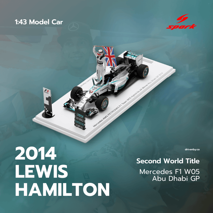 Lewis Hamilton Abu Dhabi GP 2014 World Champion Mercedes F1 W05 (With Pit Board & Figurine ) Model Car - Spark Model