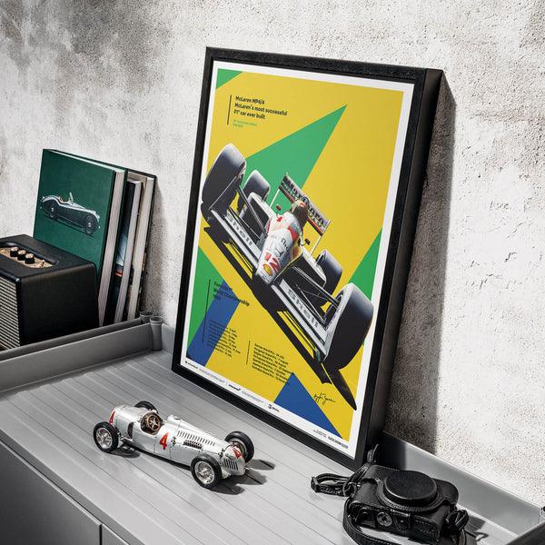McLaren MP4/4 - Ayrton Senna - San Marino GP - 35th Anniversary - 1988 Automobilist Poster
