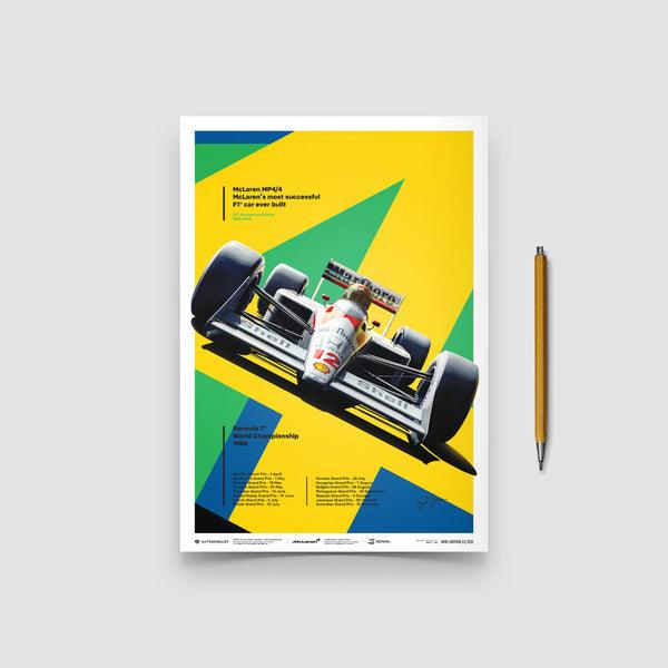 McLaren MP4/4 - Ayrton Senna - San Marino GP - 35th Anniversary - 1988 Automobilist Poster