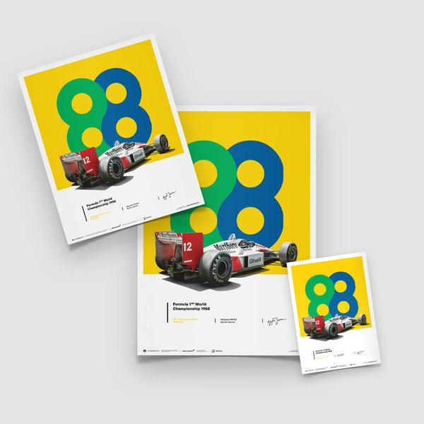 McLaren MP4/4 - Ayrton Senna - 88 - San Marino GP - 35th Anniversary - 1988 Automobilist Poster