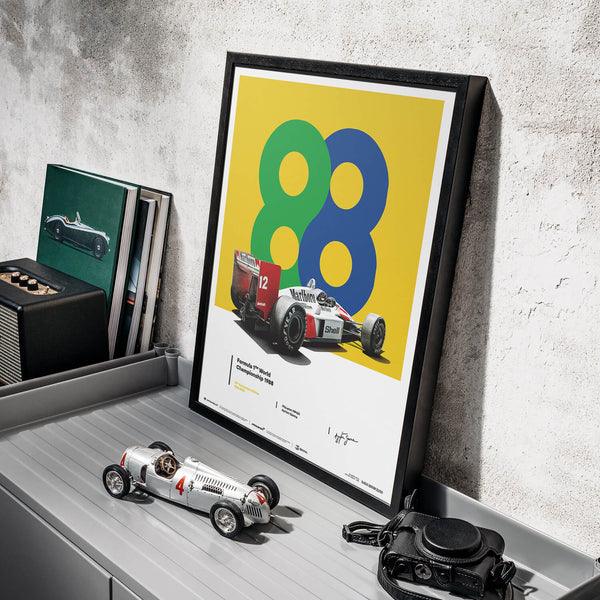 McLaren MP4/4 - Ayrton Senna - 88 - San Marino GP - 35th Anniversary - 1988 Automobilist Poster