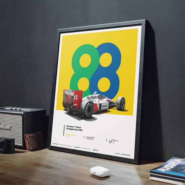 McLaren MP4/4 - Ayrton Senna - 88 - San Marino GP - 35th Anniversary - 1988 Automobilist Poster