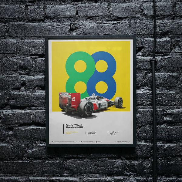 McLaren MP4/4 - Ayrton Senna - 88 - San Marino GP - 35th Anniversary - 1988 Automobilist Poster