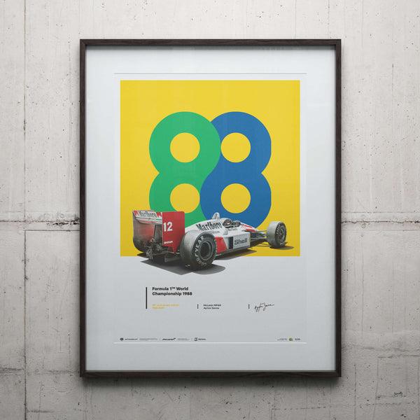 McLaren MP4/4 - Ayrton Senna - 88 - San Marino GP - 35th Anniversary - 1988 Automobilist Poster