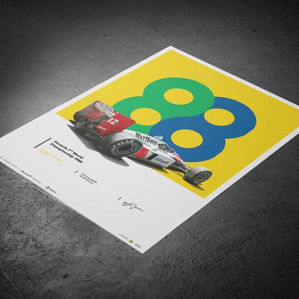 McLaren MP4/4 - Ayrton Senna - 88 - San Marino GP - 35th Anniversary - 1988 Automobilist Poster