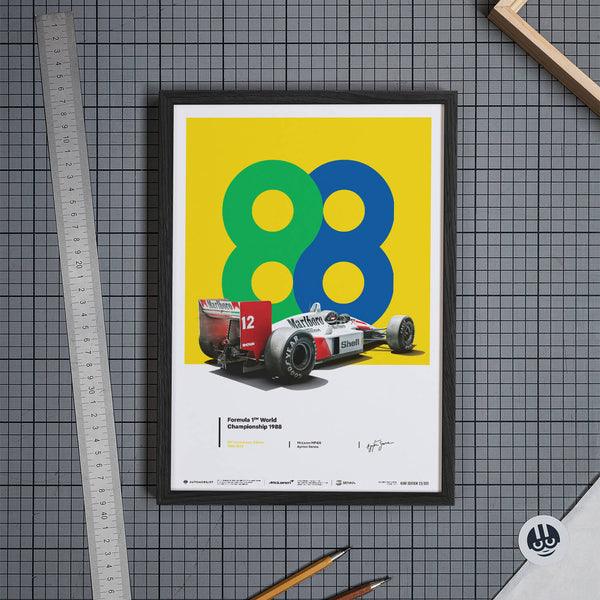 McLaren MP4/4 - Ayrton Senna - 88 - San Marino GP - 35th Anniversary - 1988 Automobilist Poster