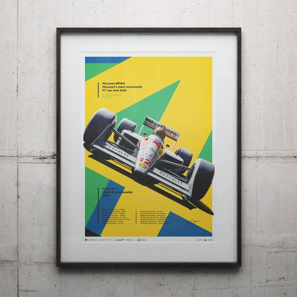 McLaren MP4/4 - Ayrton Senna - San Marino GP - 35th Anniversary - 1988 Automobilist Poster