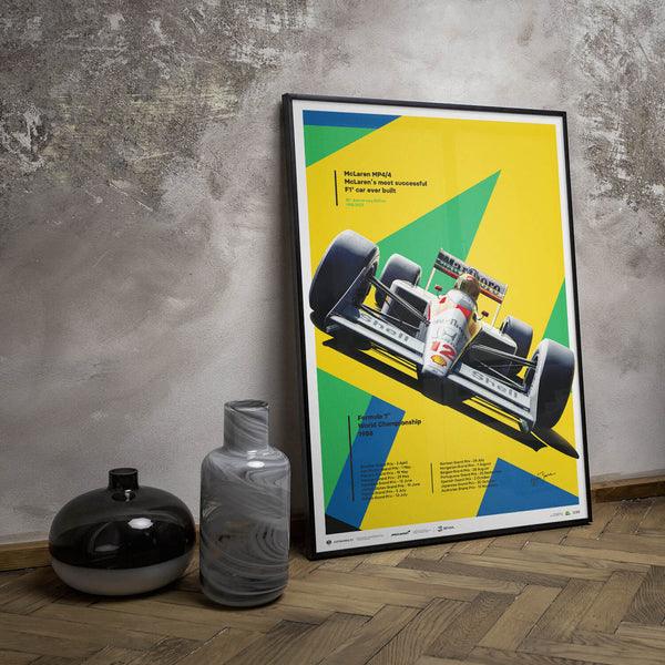 McLaren MP4/4 - Ayrton Senna - San Marino GP - 35th Anniversary - 1988 Automobilist Poster