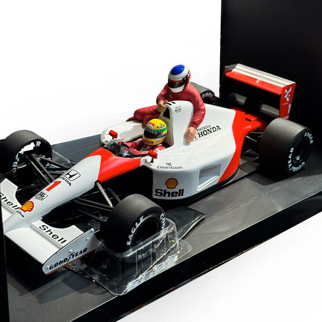 Ayrton Senna W/Jean Alesi Riding - McLaren Honda MP4/6 Mexico GP