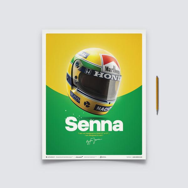McLaren MP4/4 - Ayrton Senna - Helmet - San Marino GP - 1988 Automobilist Poster