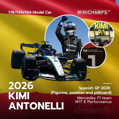 Kimi Antonelli Mercedes-AMG W17 Winner Spanish GP 2026 with Figurine - Minichamps Model Car