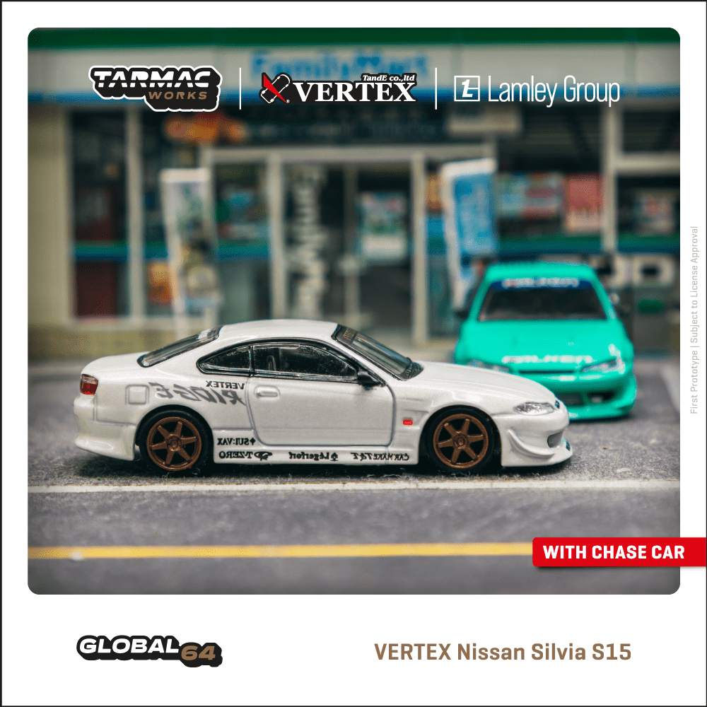 Scale 1/64 - VERTEX Nissan Silvia S15 White Metallic - Tarmac Works