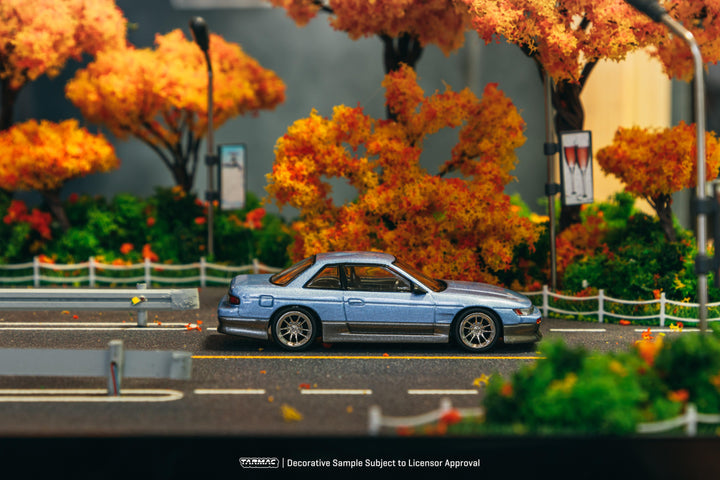 Scale 1/64 - VERTEX Nissan Silvia (S13) Blue / Grey - Tarmac Works