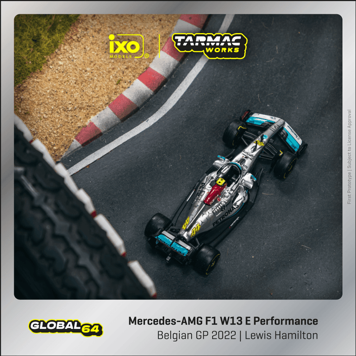 Scale 1:64 - Mercedes-AMG F1 W13 E Performance Belgian Grand Prix 2022 Lewis Hamilton - Tarmac Works