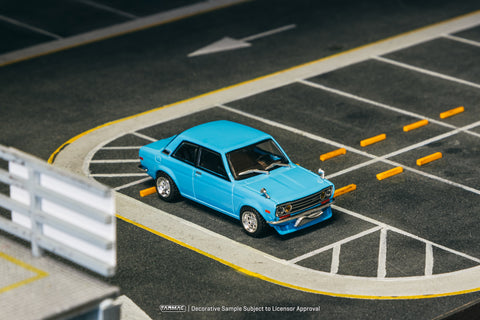 Scale 1/64 - Datsun 510 Light Blue Model Car - Tarmac Works