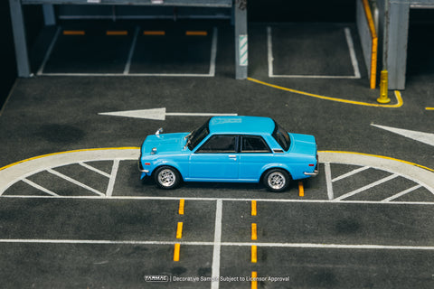 Scale 1/64 - Datsun 510 Light Blue Model Car - Tarmac Works