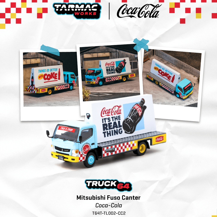 Scale 1:64 Mitsubishi Fuso Canter Advertisement Truck COCA-COLA - Tarmac Works